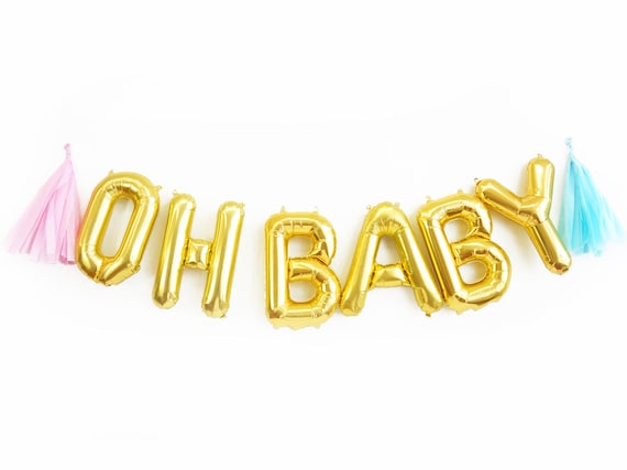 Foil Pink Baby Letter Balloon Banner Kit