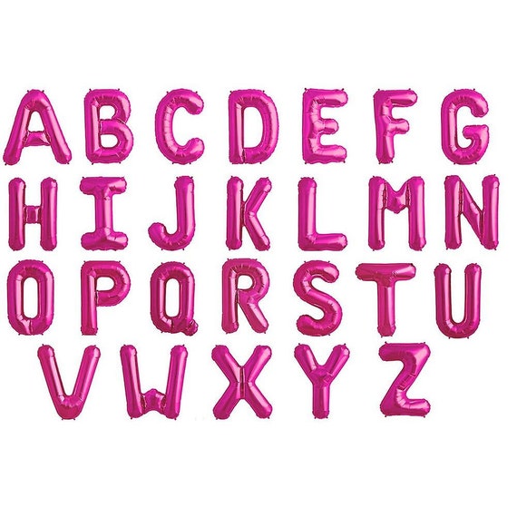 Magenta Pink Letter Balloons | small air filled 14 inch mylar letters Il_570xn