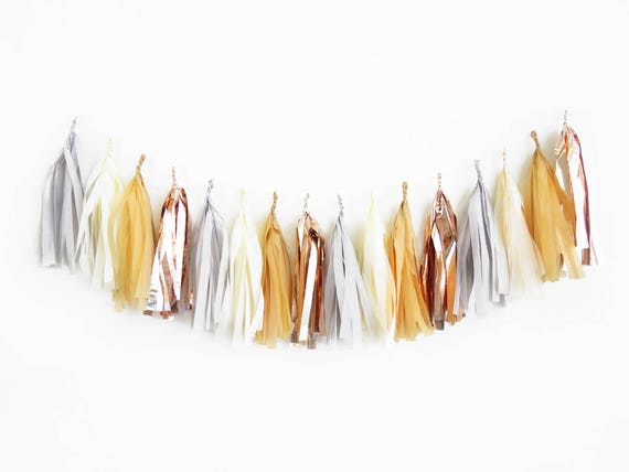 Teddy Bear Tassel Garland | Neutral Rose Gold Il_570xn