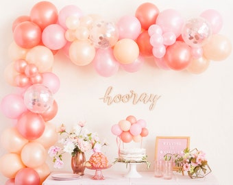 Rose Gold Balloon Garland Kit - Blush, Pink, Confetti - Custom Size Balloon Arch DIY
