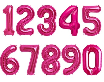 Number Balloons Magenta Pink Mylar Foil Giant Jumbo 34 in birthday balloons