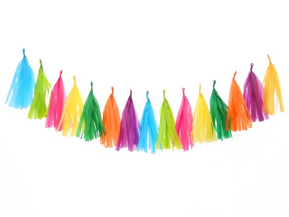 Fiesta Rainbow Tassel Garland - Fringe Party Decor Il_570xn