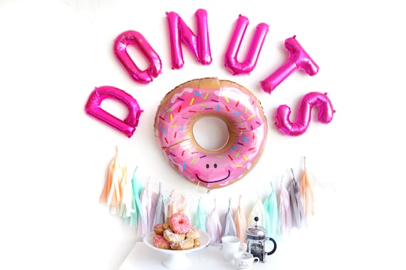 DONUTS balloon set - donut bar tassel garland party box by Oh Shiny Paper Co Il_570xn