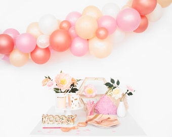 Rose Gold Blossom Balloon Garland Kit - Rose Gold Pink Peach - Custom Size Balloon Arch DIY