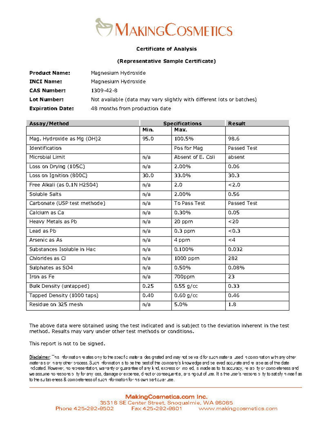 Makingcosmetics Magnesium Hydroxide USP Cosmetic Etsy