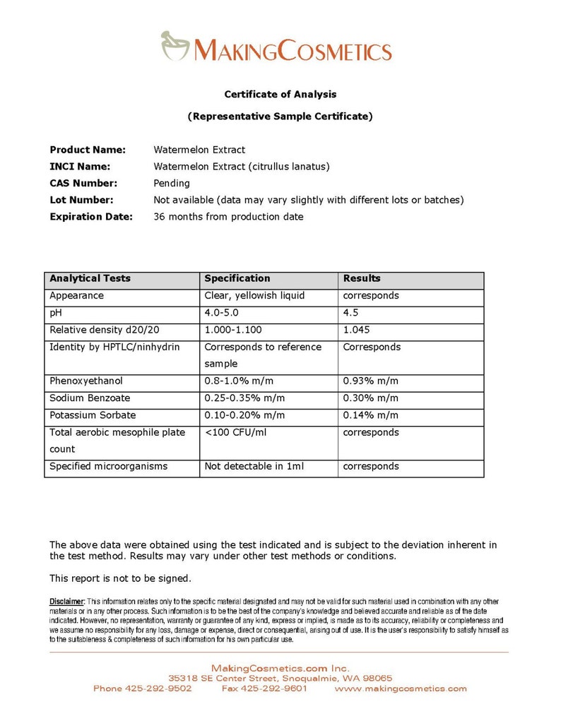 MakingCosmetics Watermelon Extract Cosmetic Ingredient Etsy