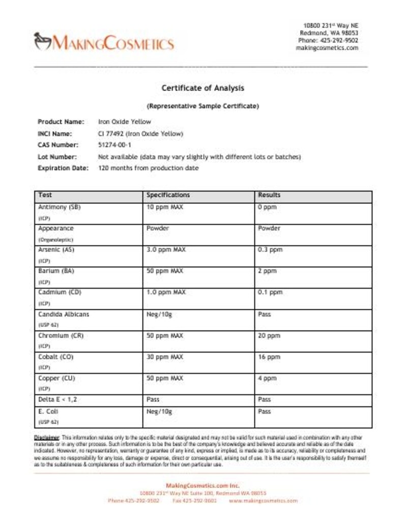 MakingCosmetics - Iron Oxide Yellow - Cosmetic Ingredient image 3