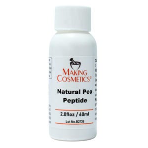 May include: A white bottle with a white cap, labeled "MAKING COSMETICS" and "Natural Pea Peptide." The bottle contains 2.0 fl oz / 60ml of product. The label also includes a lot number. The bottle is on a white background.