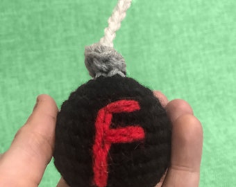 Crochet F-Bomb, Novelty Gift, Stocking Stuffer, Desk Ornament