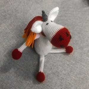 Rainbow Unicorn Amigurumi Doll, Custom Colors, Unicorn Plush Pal image 4