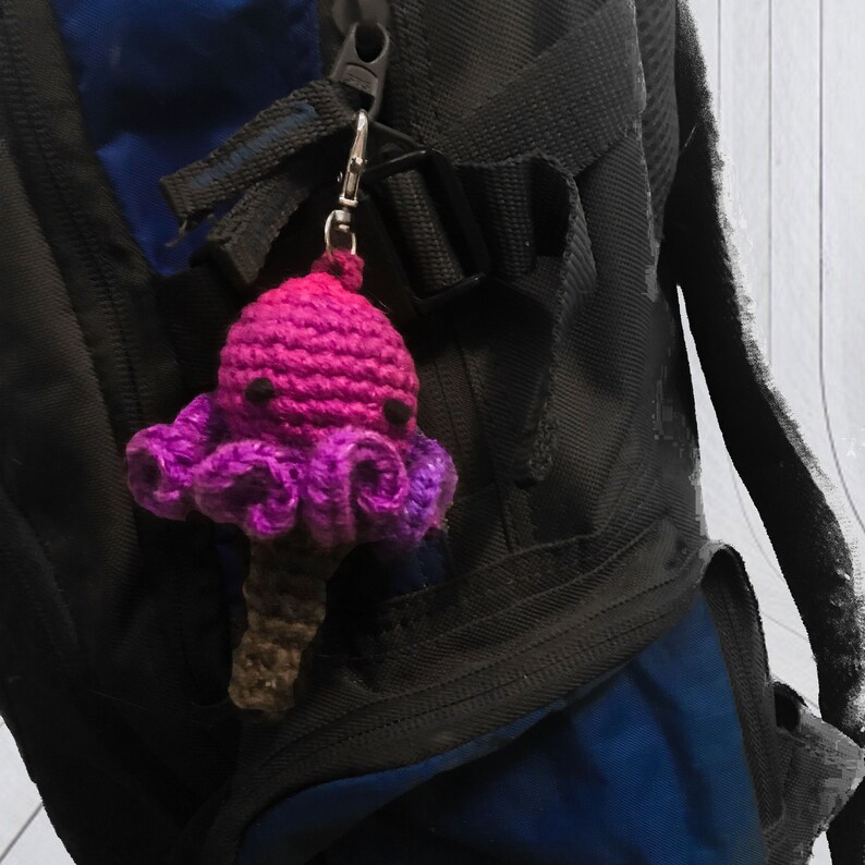 Octopus Ice Cream Cone, Zipper Pull, Plush Keychain Etsy