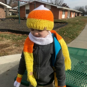 Candy Corn Hat and Scarf