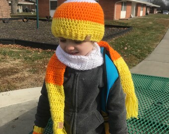 Candy Corn Hat and Scarf