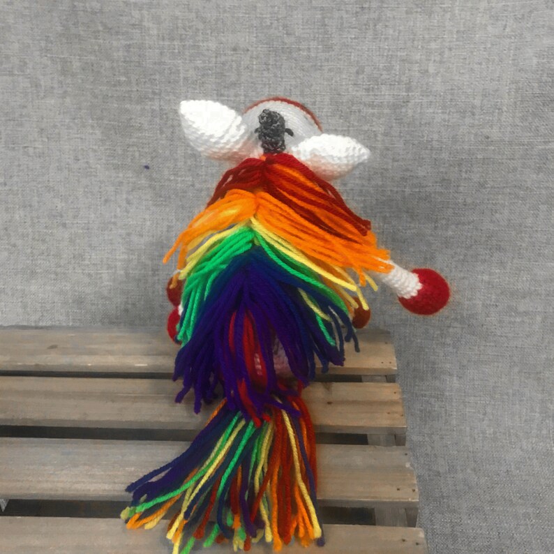 Rainbow Unicorn Amigurumi Doll, Custom Colors, Unicorn Plush Pal image 8