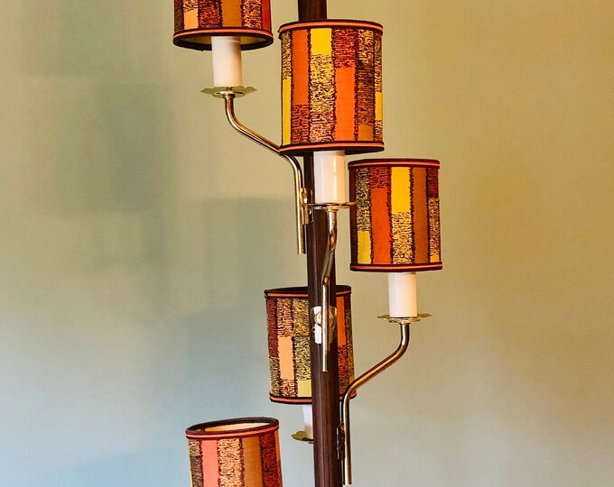 Mid Century Modern Tension Pole Lamp, Vintage Tension Pole Lamp, Retro