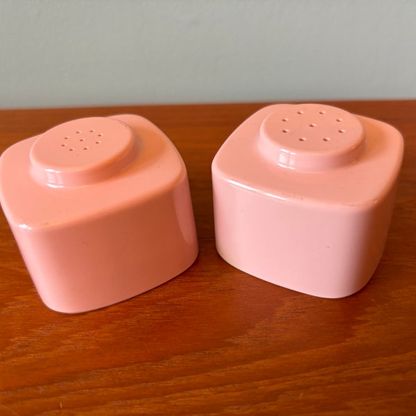 Vintage 60's Brookpark Pink Salt And Pepper Shaker Set, Mid Century Modern