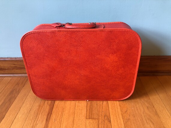 Vintage Retro Vinyl Red Suitcase, JcPenney Mid Ce… - image 5