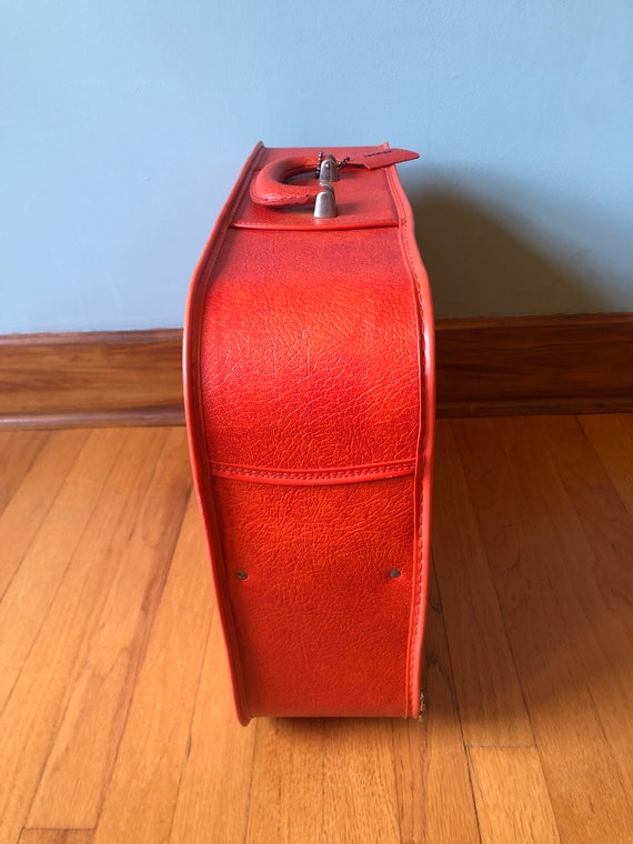 Vintage Retro Vinyl Red Suitcase, JcPenney Mid Ce… - image 2