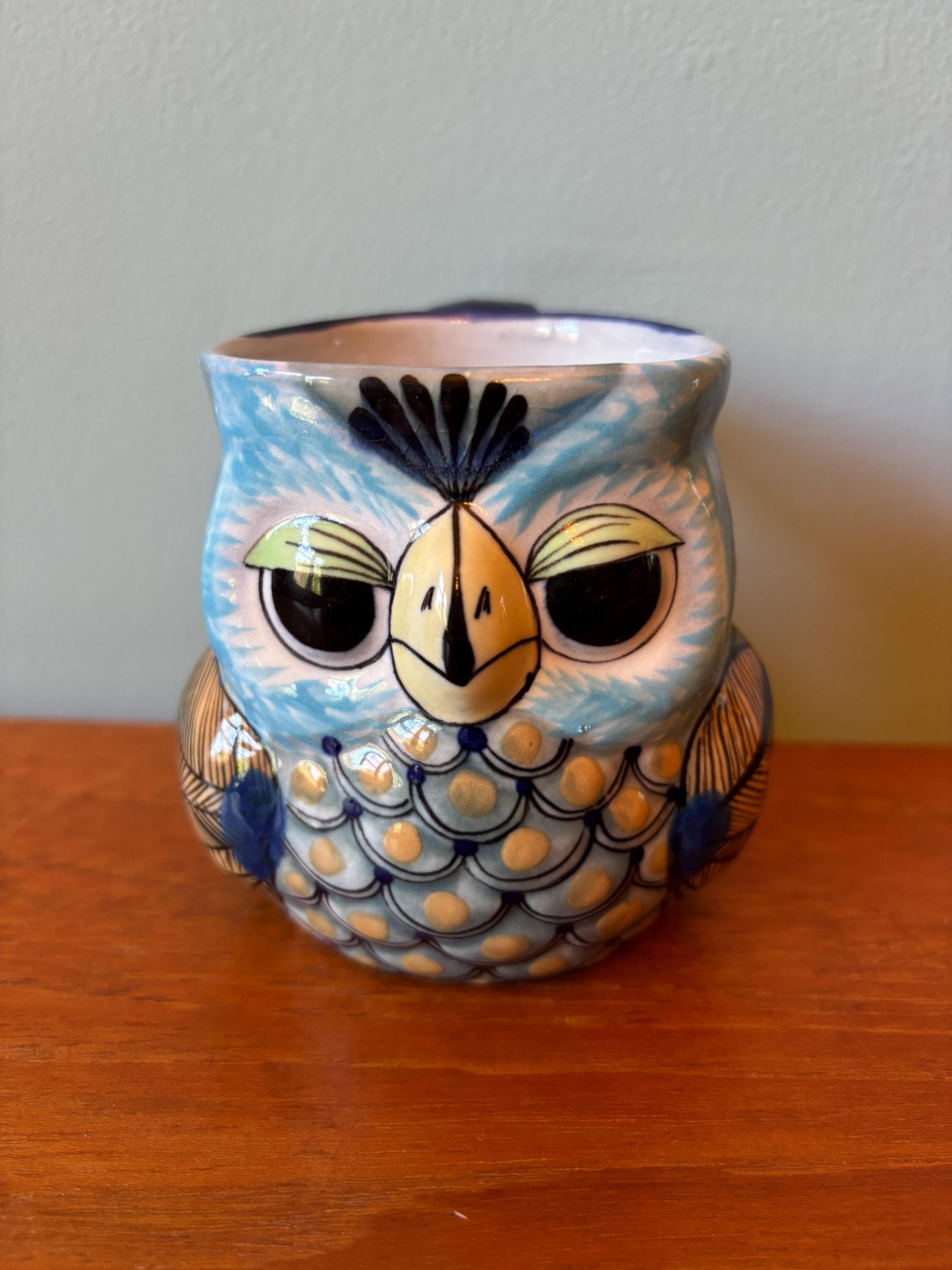Aristan Made Owl Mug Pottery Ceramic, Signed Mug, Coffee/ Tea Mug