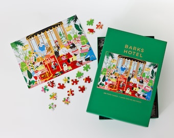 Barks Hotel- 500 Piece Jigsaw Puzzle for Adults, Gift for Dog Lover, Games, Anniversary Gift, Gift for Her, Girlfriend Gift, Gift for Mom