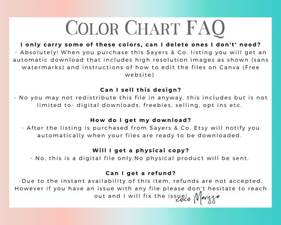 ORACAL 651 Color Chart Oracle 651 Permanent Vinyl Color Guide, 2 Ready to  Use Jpg's Fully Editable Canva Template, All Colors -  Israel