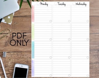 Watercolor MLM Direct Sales SeneGence Social Media Weekly Calendar 8.5x11 Printable Digital Download