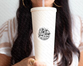 Free Hugs Matte Studded 24oz Screw Top Tumbler, Double Walled Insulated Sayers & Co. #100273
