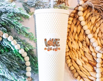 Love Fall Yall Matte Studded 24oz Screw Top Tumbler, Double Walled Insulated Sayers & Co. #100168