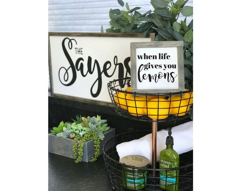 When life gives you lemons 7 x 7 Framed Mini Wood Sign