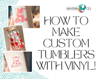 Video Tutorial- How to make Custom Vinyl Tumblers- Silhouette Cutting & Weeding Vinyl Course, Digital Download