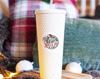 Dead Inside but Jolly Matte Studded 24oz Screw Top Tumbler, Double Walled Insulated Sayers & Co. #100227