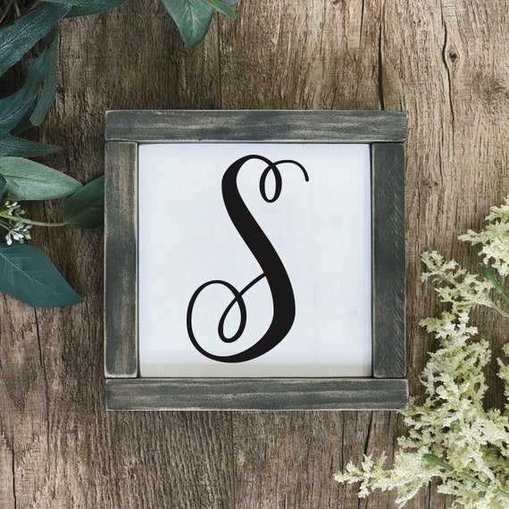 Monogram Letter 7 X7 Mini Wood Sign | Etsy
