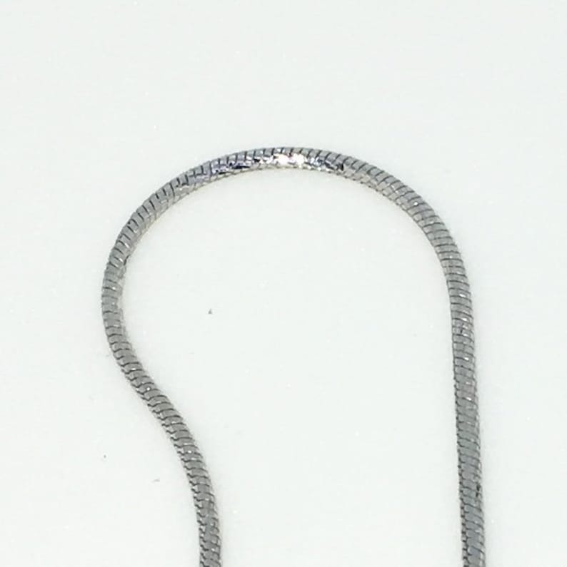 Brand New White Gold on 925 Solid Sterling Silver 16 inch Peach Beads on Snake chain Necklace with Lobster Claw Clasp and Extension