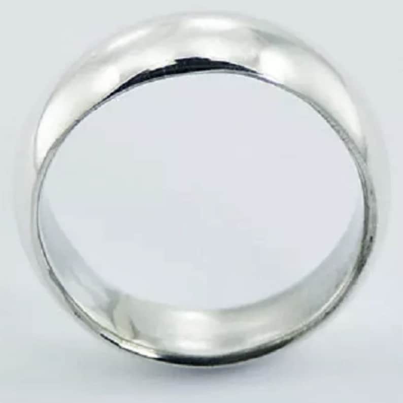 25 6mm Size 7 Handmade solid 990 Silver high polished glossy plain wedding Ring Band 5