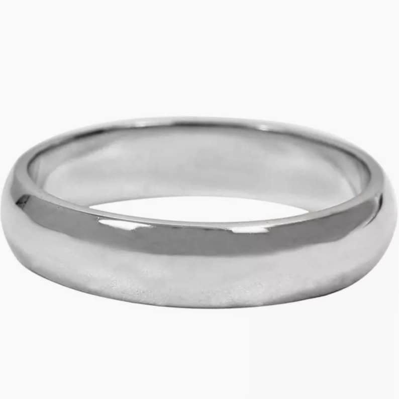 25 6mm Size 7 Handmade solid 990 Silver high polished glossy plain wedding Ring Band 5