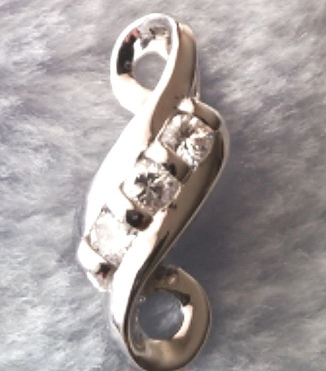 925 Sterling Silver 3-stone Cubic Zirconia Pendant