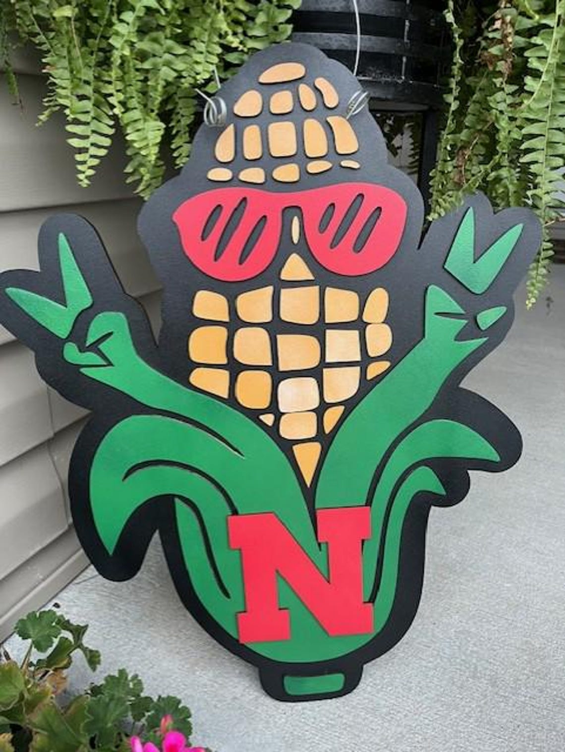 Husker Corn Door Hanger- Cornhusker Door Sign- Door Hanger- Nebraska ...