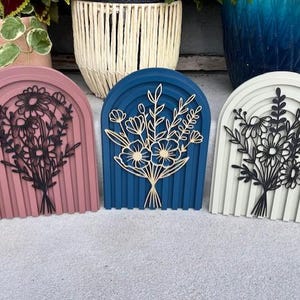 Wildflower Boho Arch Art- Boho Wood Art- Wildflower Art- Flower Decor- Wildflower Wood Sign- Daisy Decor- Sunflower Wood Art- Boho Rainbow