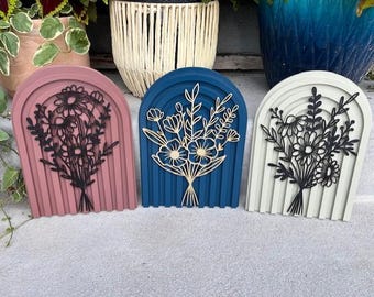 Wildflower Boho Arch Art- Boho Wood Art- Wildflower Art- Flower Decor- Wildflower Wood Sign- Daisy Decor- Sunflower Wood Art- Boho Rainbow