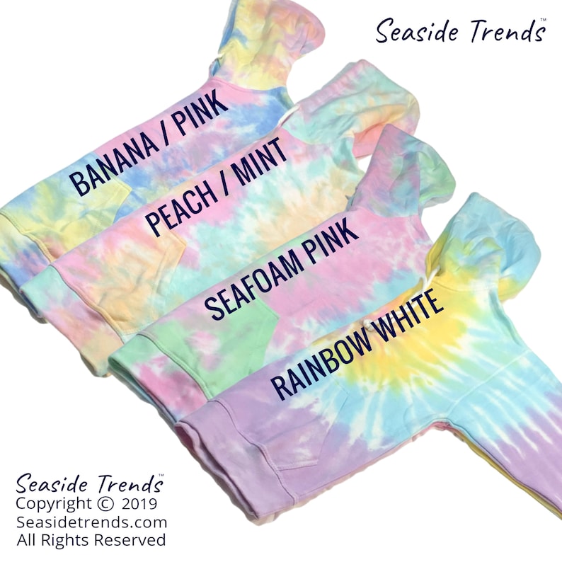 High Tides /& Good Vibes Pastel Tie-Dye Hoodie