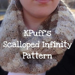 crochet infinity scarf pattern, crochet scarf pattern, crochet pattern, scarf pattern, infinity pattern, scallop stitch
