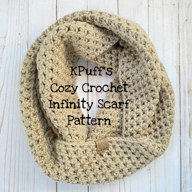 crochet infinity scarf pattern, crochet scarf pattern, crochet pattern, scarf pattern, infinity pattern image 1