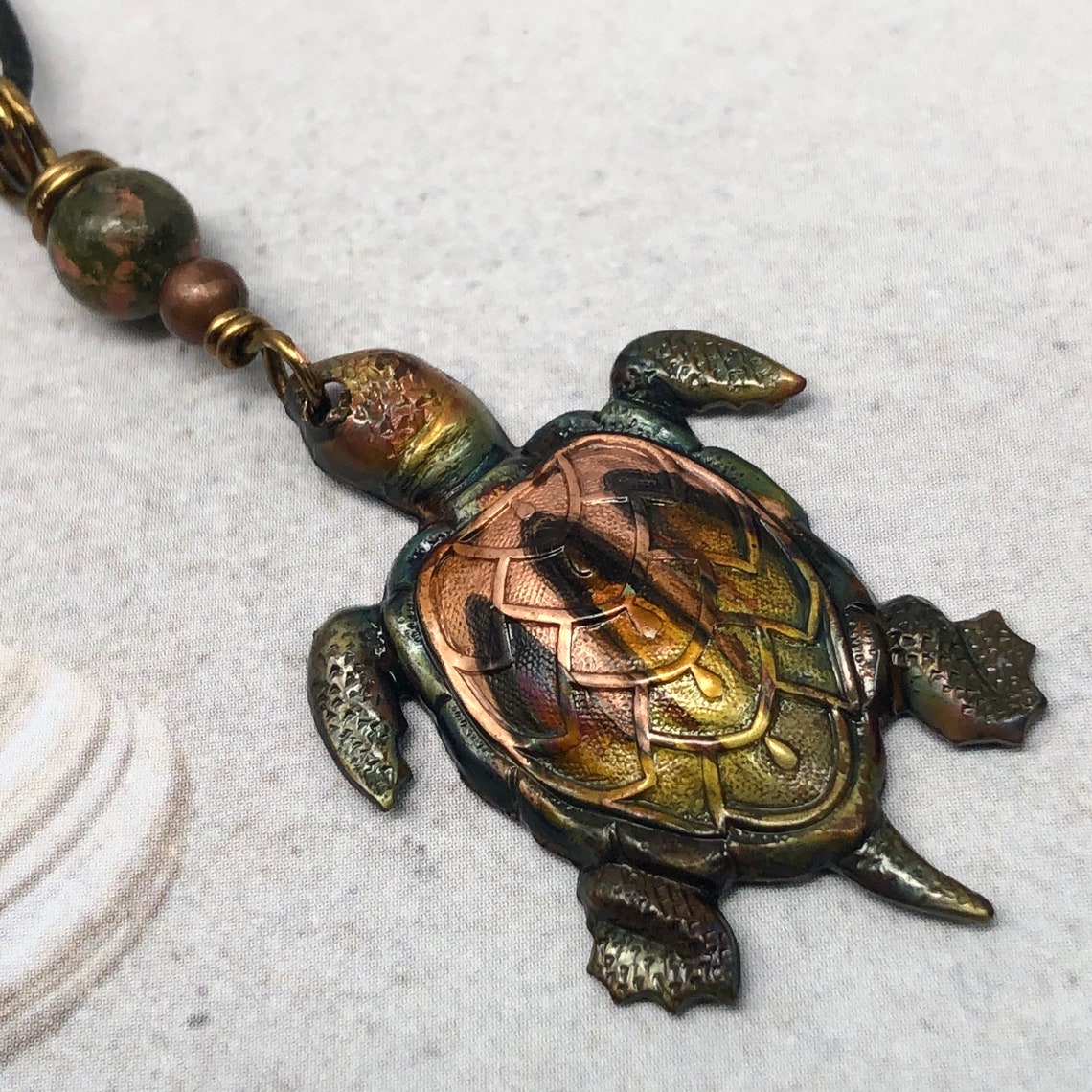 Sea Turtle Necklace Copper Turtle Pendant Necklace Turtle | Etsy
