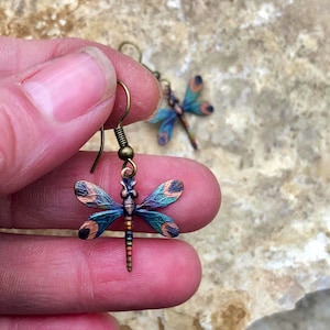 Dragonfly Earrings - Copper Dragonfly Earrings - Insect Earrings - Nature Lovers Gifts - - Dragonflies - Copper Earrings