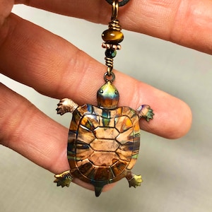 Turtle Necklace - Copper Pendant Necklace - Turtle Jewelry - Animal Necklace - Layering Necklace -Turtles Jewelry - Adjustable Necklace