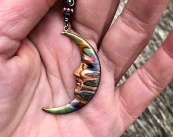 Moon Necklace - Copper Moon Pendant Necklace - Crescent Moon Necklace - New Moon - Copper Anniversary Gift - Moon Jewelry