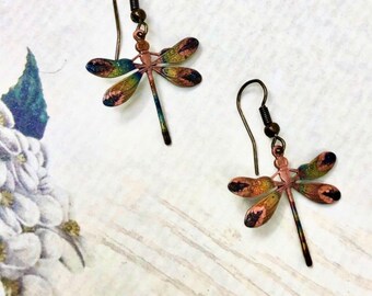 Unique Women Earring,Dragonfly Silver Earrings with Shaky Chain,Zircon Shiny Earring,Raw Diomand Earring,Modern Art Earrings,Gift For Her