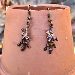 Lizard Earring - Copper Lizard Earrings - Reptile Earrings - Nature Lovers Gifts - Lizard Jewelry - Copper Lizard Earrings - Gecko earrings
