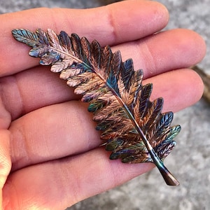 Fern Leaf Pin - Copper Fern Leaf Pin - Leaf Jewelry - Fern Pin - Statement Pin - Nature Lover Gifts - 7th Anniversary Gift