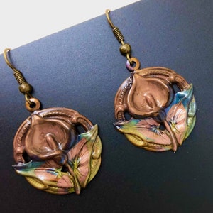 Cala Lily Flower Earrings - Copper Cala Lilies Jewelry - Peace Lily Flower Gift - Copper 7th Anniversary Earrings - Garden Nature Earrings